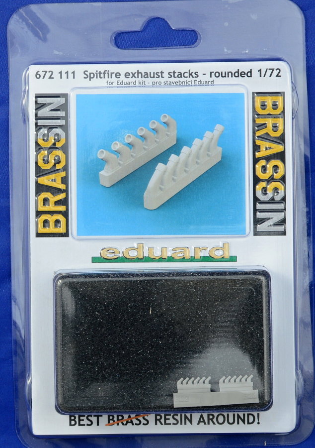 Eduard 1/72 scale Brassin Spitfire exhaust stacks - rounded for Eduard - 672111 Eduard 1/72 scale Brassin Spitfire exhaust stacks - rounded for Eduard - 672111