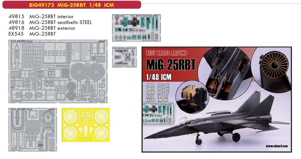 Eduard Mask 1/48 Scale MiG-25RBT for ICM kit - EX545 Eduard Mask 1/48 Scale MiG-25RBT for ICM kit - EX545