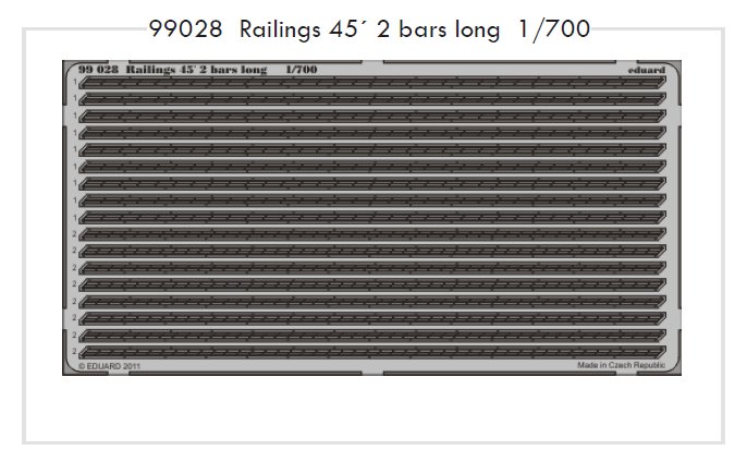 1/700 SET Railings 45' 2 bars long