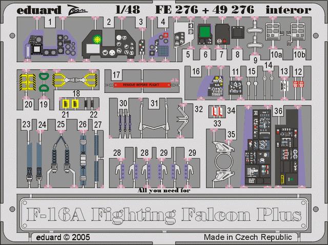 1/48 F-16A Plus Fighting Falcon interior   (HAS)