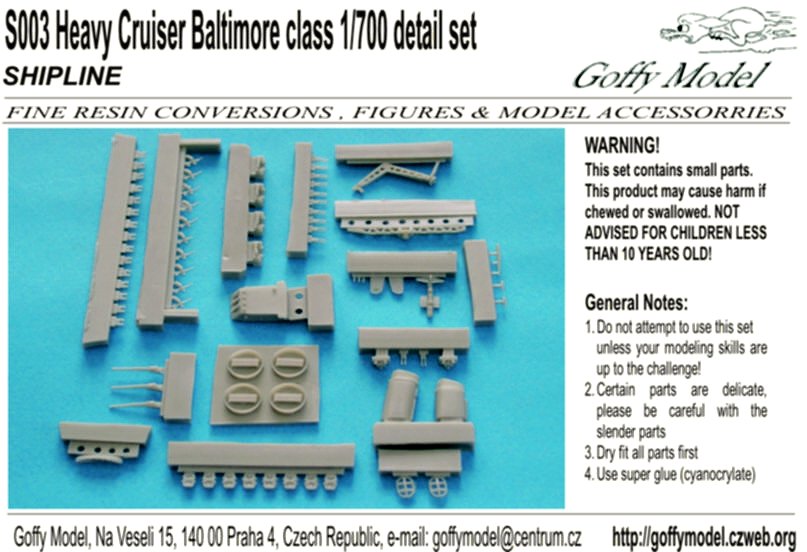 1/700 Heavy Cruiser Baltimore class - detail set 