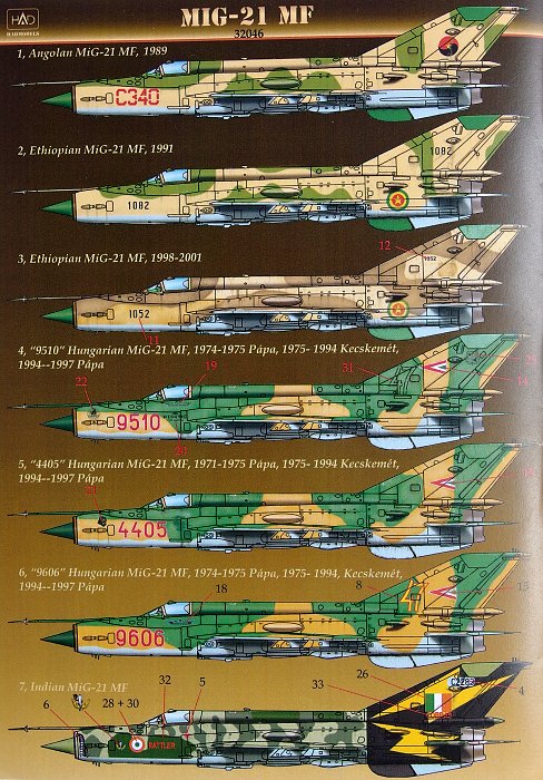 MODELIMEX Online Shop | 1/32 Decal MiG-21MF (7x camo) | your favourite