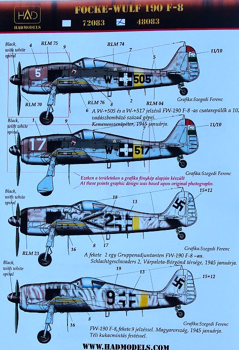 MODELIMEX Online Shop | 1/48 Decal Focke Wulf FW 190 (4x | your favourite model shop