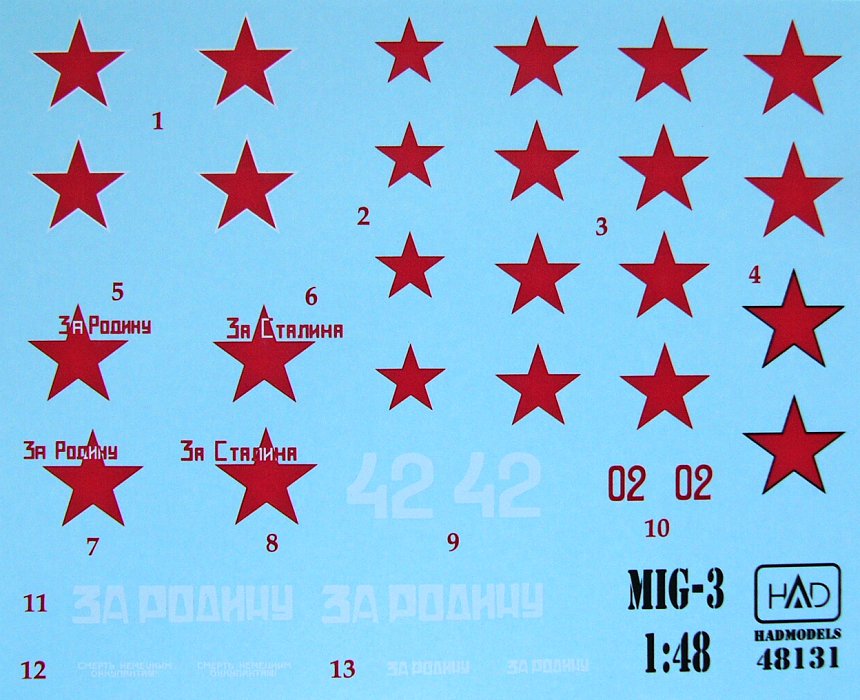 1/48 Decal MiG-3 Part 3 (6x camo)