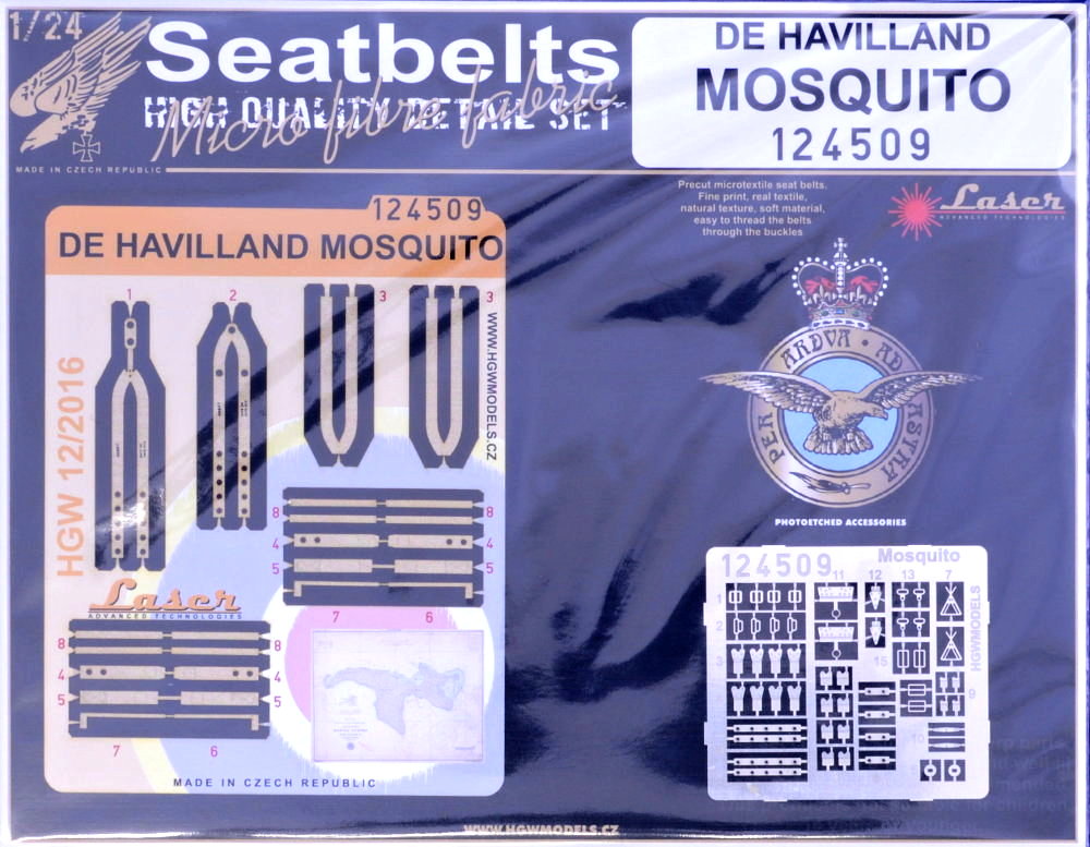 1/24 Seatbelts De Havilland MOSQUITO (LASER&PE)