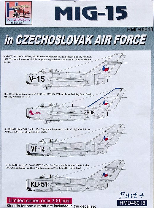 1/48 Decals MiG-15 in Czechoslovak AF - Part 4