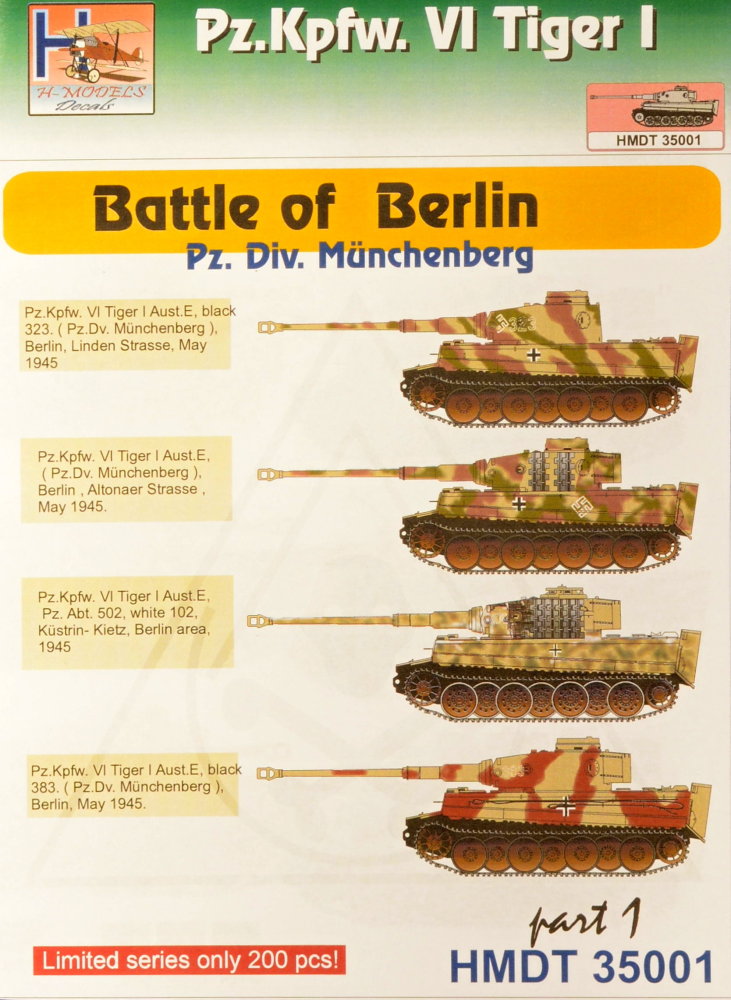 1/35 Decals Pz.Kpfw.VI Tiger I Battle of Berlin
