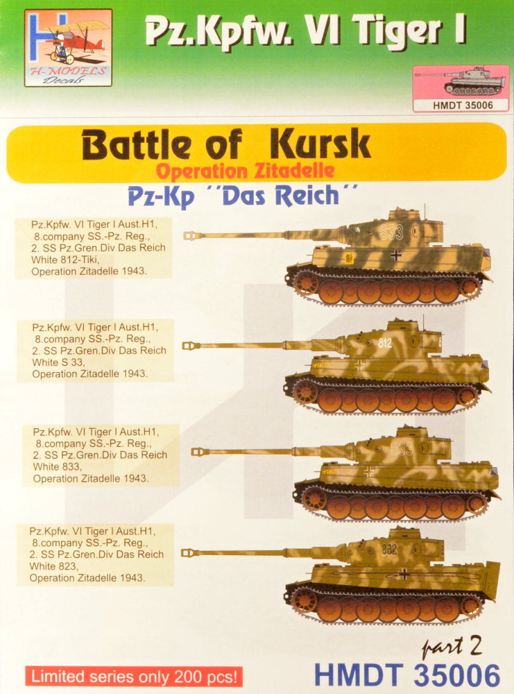 1/35 Decals Pz.Kpfw.VI Tiger I Battle of Kursk 2