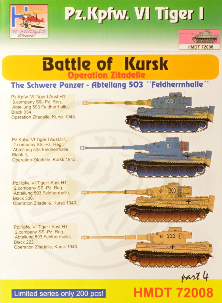 1/72 Decals Pz.Kpfw.VI Tiger I Battle of Kursk 4