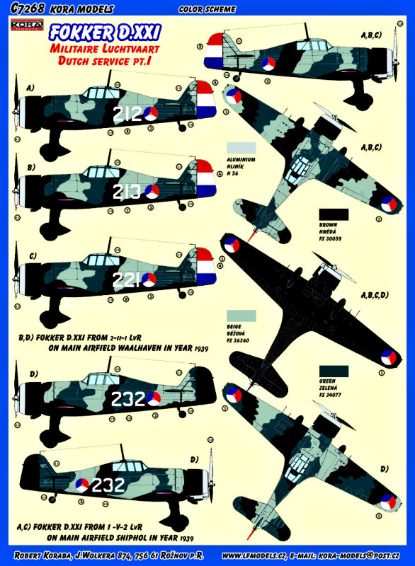 1/72 Fokker D.XXI Conv.Set (Dutch service, part 1)