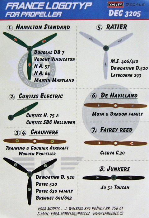 1/32 Decals France logotypes for propellers