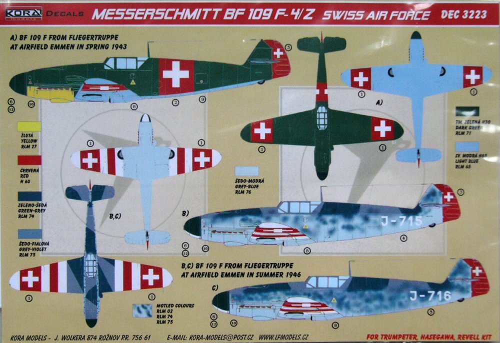 Modelimex Online Shop 1 32 Decals Bf 109 F 4 Z Swiss Air Force Your Favourite Model Shop