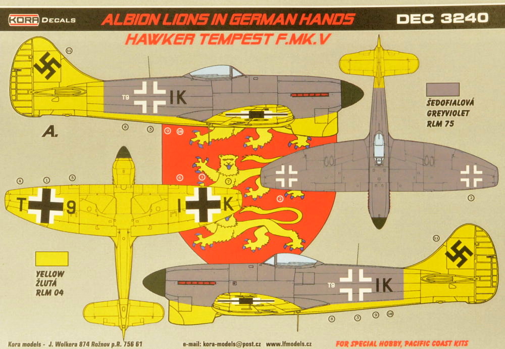 1/32 Decals Hawker Tempest F.Mk.V in German hands