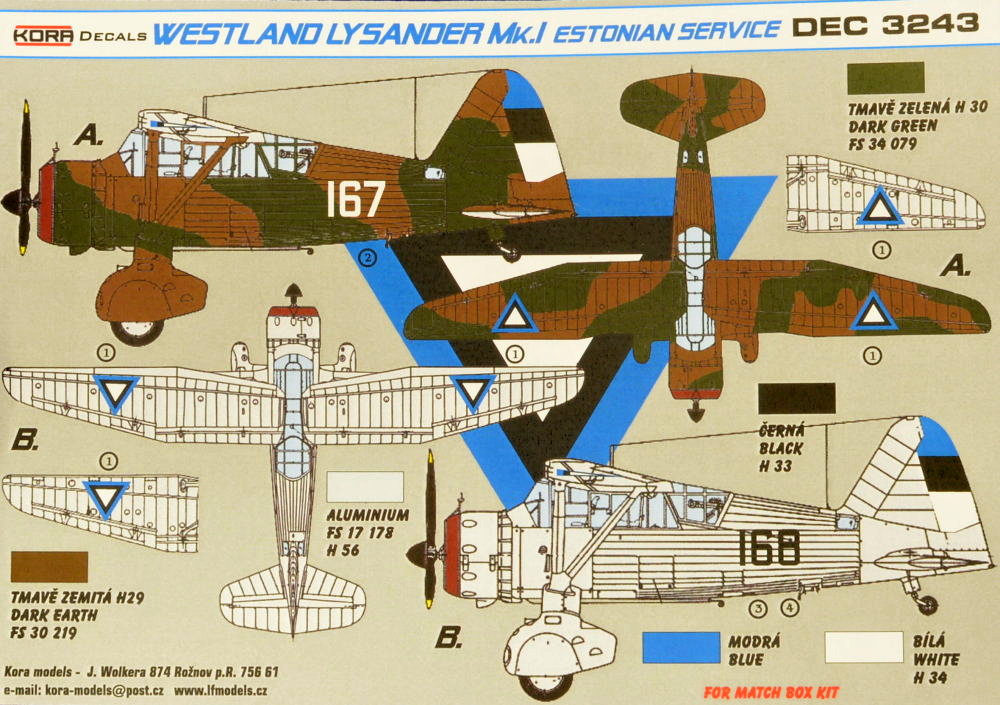 1/32 Decal Westland Lysander Mk.I Estonian Service