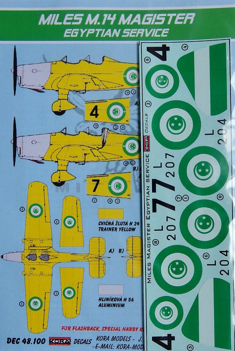 1/48 Decals Miles M.14 Magister (Egyptian Service)