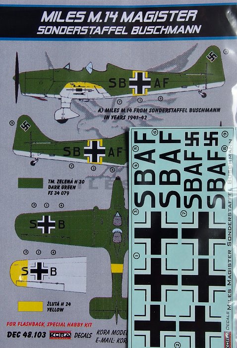 1/48 Decals M.14 Magister (Sonderstaff. Buschmann)