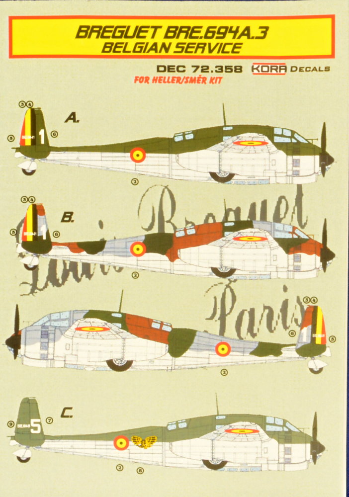 1/72 Decals Breguet Bre.694A.3 (Belgium)