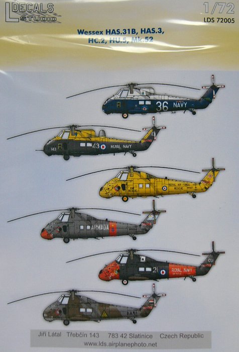 1/72 Decals Wessex HAS.31B,HC.2,Mk.52 (6x camo)