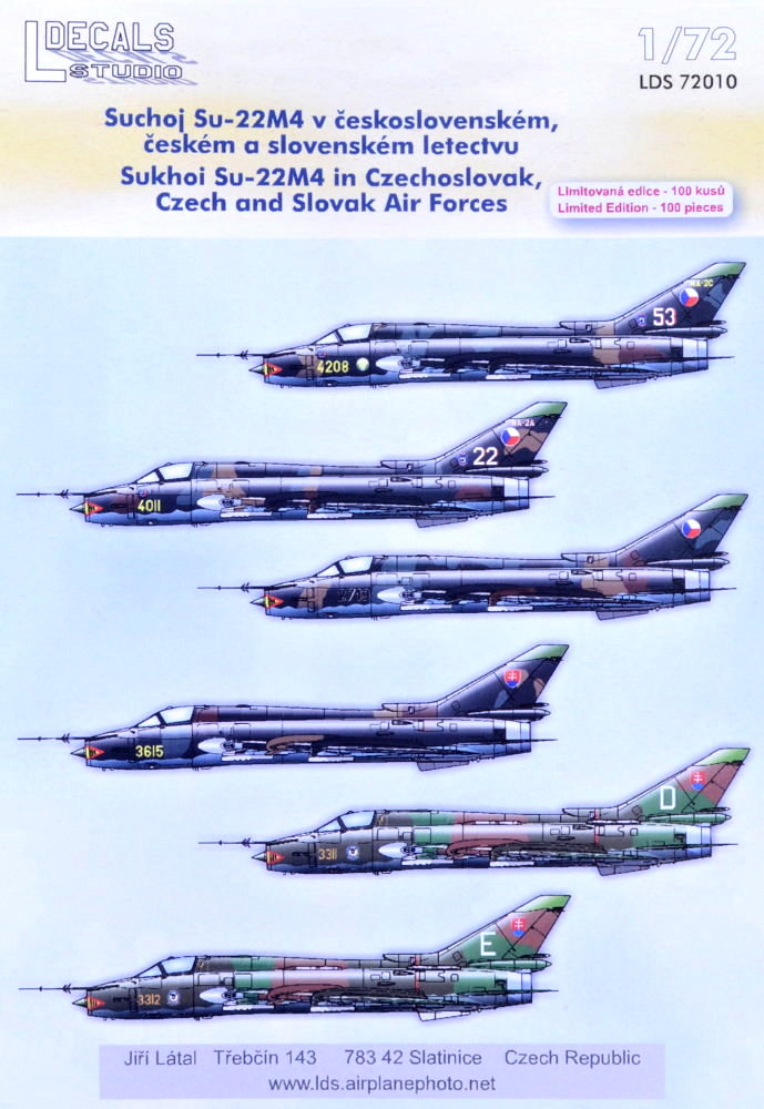1/72 Decals Su-22M4 in Czechoslovak, CZ and SK AF