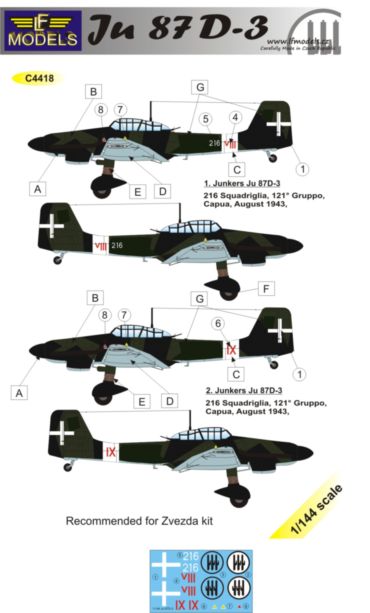 1/144 Decals Ju 87D-3 (Italy)