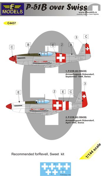 1/144 Decals P-51B over Swiss
