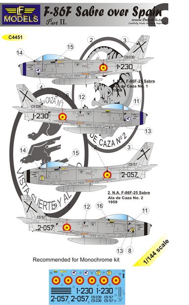1/144 Decals F-86F Sabre over Spain part 2