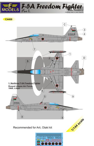 1/144 Decals F-5A Freedom Fighter (Libya)