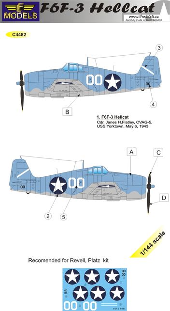 1/144 Decals F6F-3 Hellcat Yorktown