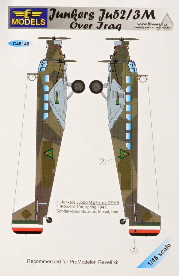 1/48 Decals Junkers Ju52/3M over Iraq (REV)