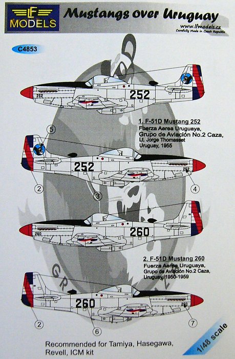 1/48 Decals Mustangs over Uruguay (TAM/HAS/REV)