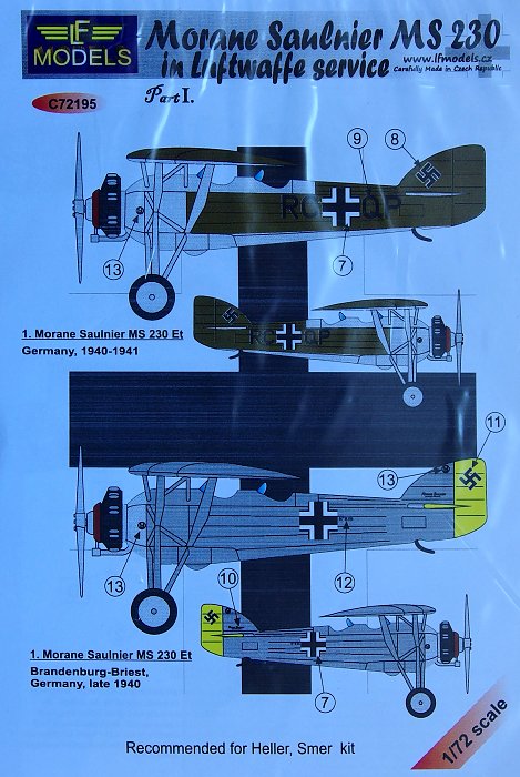 1/72 Decals MS 230 in Luftwaffe (SMER) Part I.