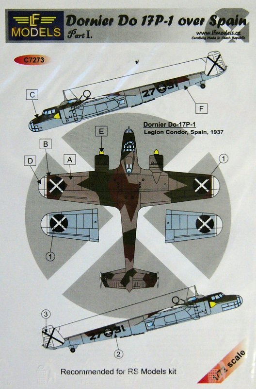 1/72 Decals Do 17P-1 over Spain Part I. (RS)