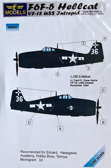 1/48 Mask F6F-5 Hellcat VF-18 USS Intrepid