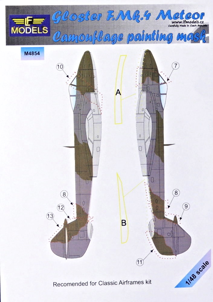 1/48 Mask Gloster F.Mk.4 Meteor Camoufl.painting