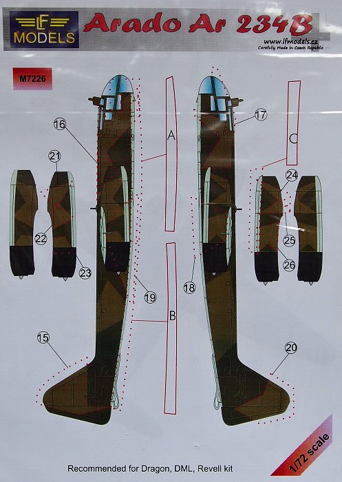 1/72 Mask Arado Ar-234B (DRAG/DML/REV)