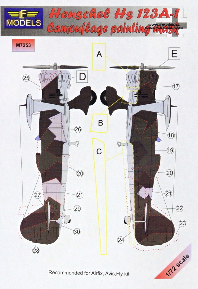 1/72 Mask Henschel Hs 123A-1 Camouflage painting