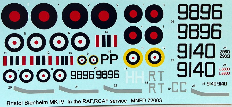 MODELIMEX Online Shop | 1/72 Decals Blenheims in the RAF, RCAF (4x camo ...