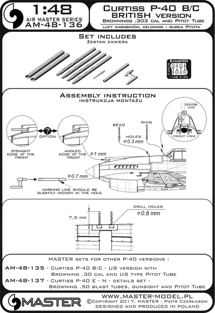 1/48 Curtiss P-40 B/C Tomahawk II Browning 0.303