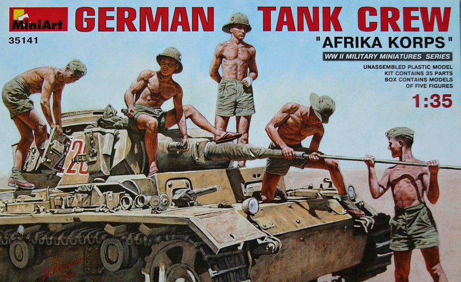 German Tank Crew Afrika Korps Special Edition 1:35 Figure Plastic Model Kit 