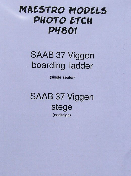 1/48 SAAB 37 boarding ladder (1-seater) - PE set