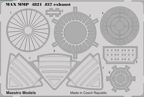MODELIMEX Online Shop | 1/48 SAAB 37 Viggen thrust reverser doors (PE ...