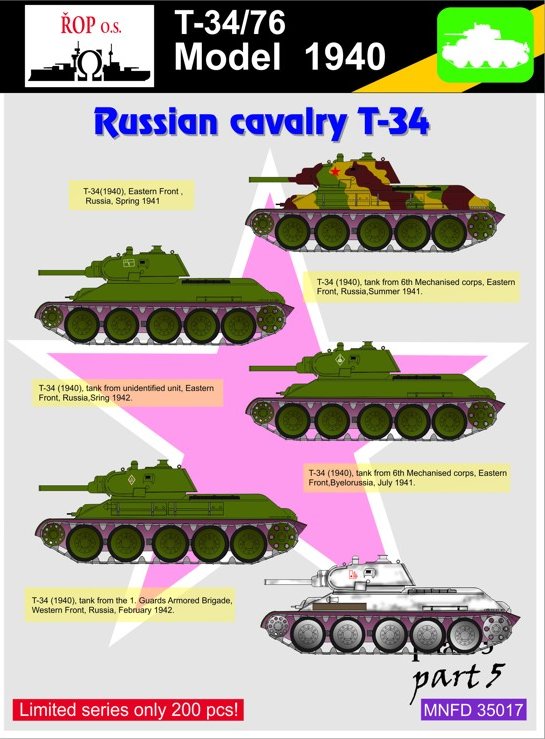 1/35 Decals T-34/76 mod.1940 Russian cavalry