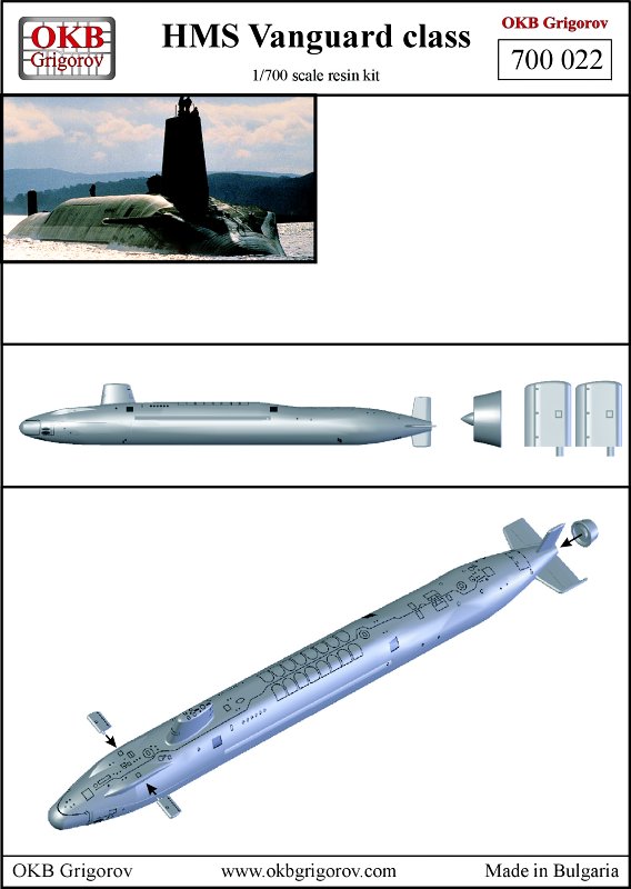 MODELIMEX Online Shop 1/700 HMS Vanguard class submarine your