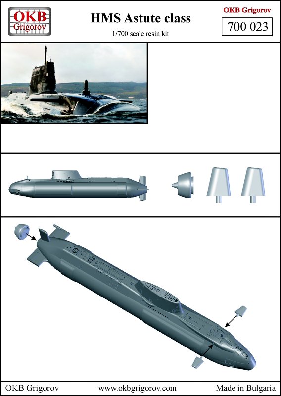 MODELIMEX Online Shop 1/700 HMS Astute class submarine your