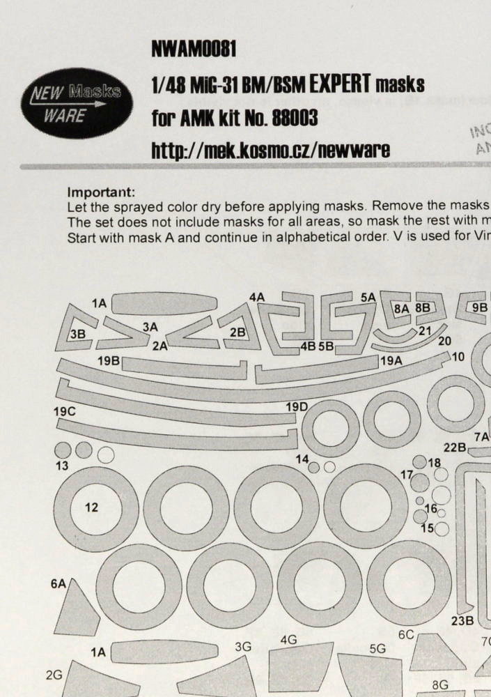 1/48 Mask MiG-31 BM/BSM EXPERT (AMK 88003)
