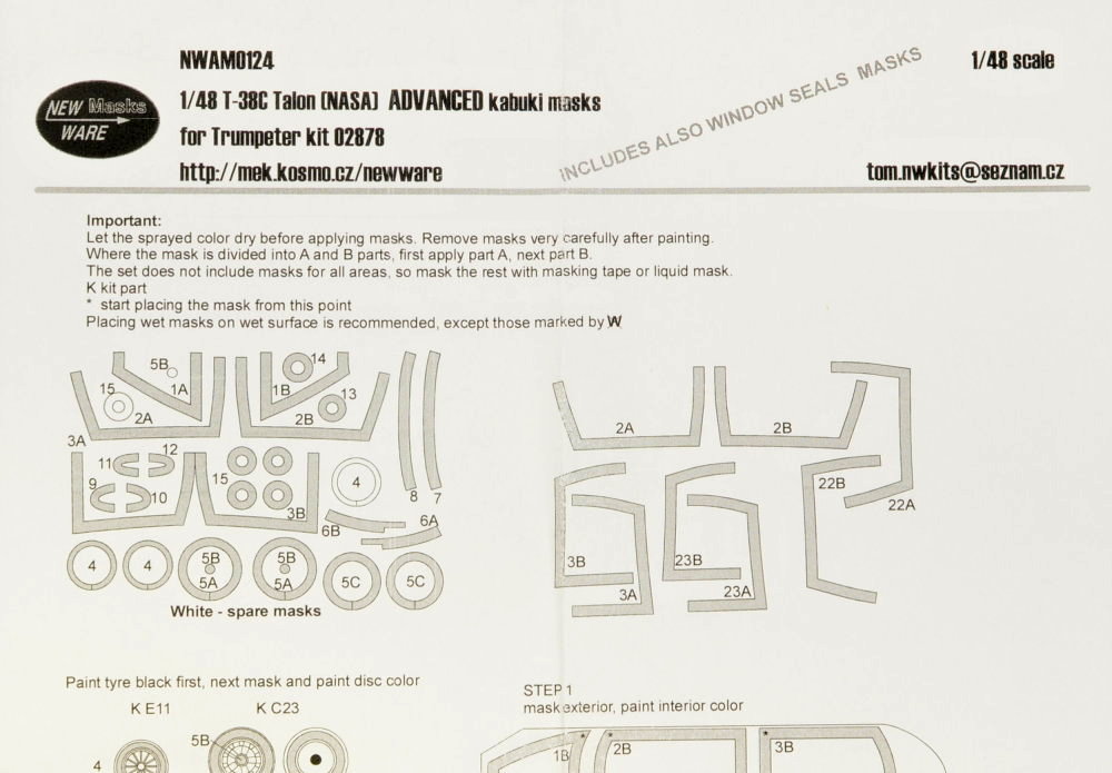 1/48 Mask T-38C Talon (NASA) ADVANCED (TRUM 02878)