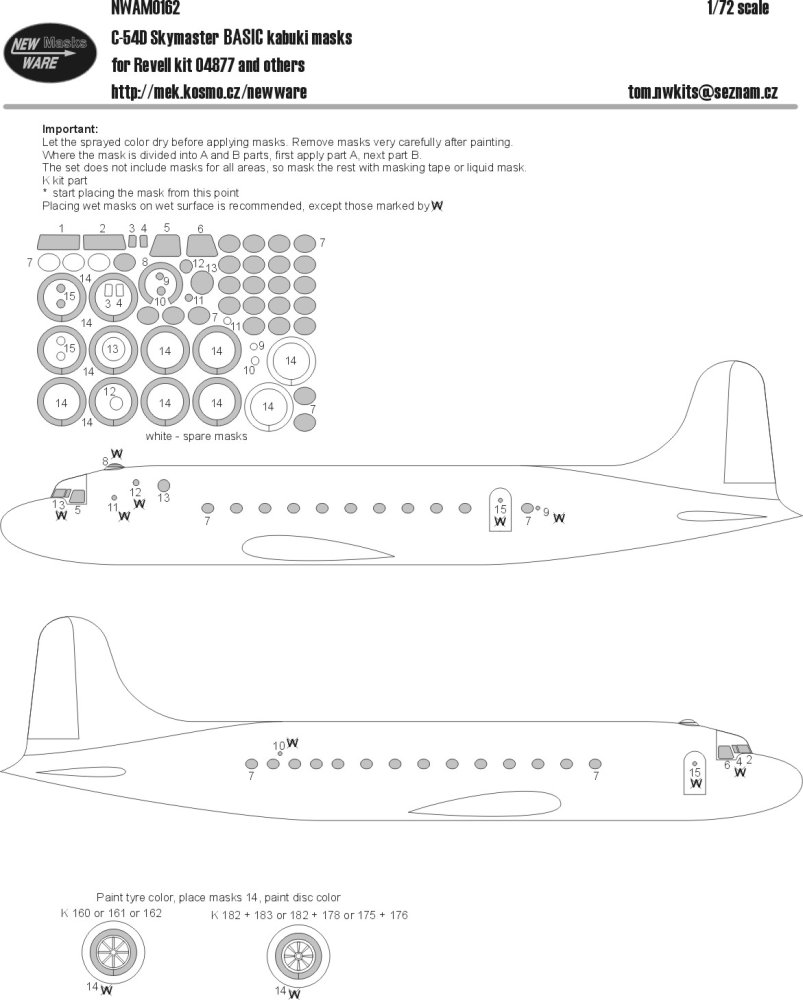 1/72 Mask C-54D Skymaster BASIC (REV 04877)