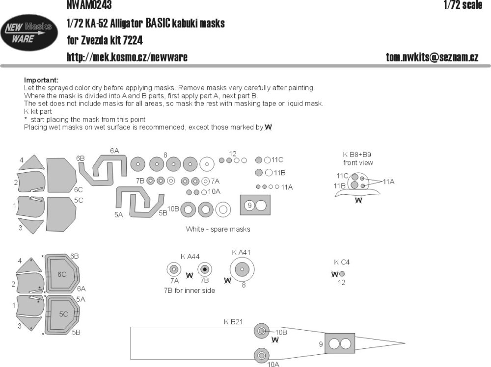 1/72 Mask Ka-52 Alligator BASIC (ZVE 7224)