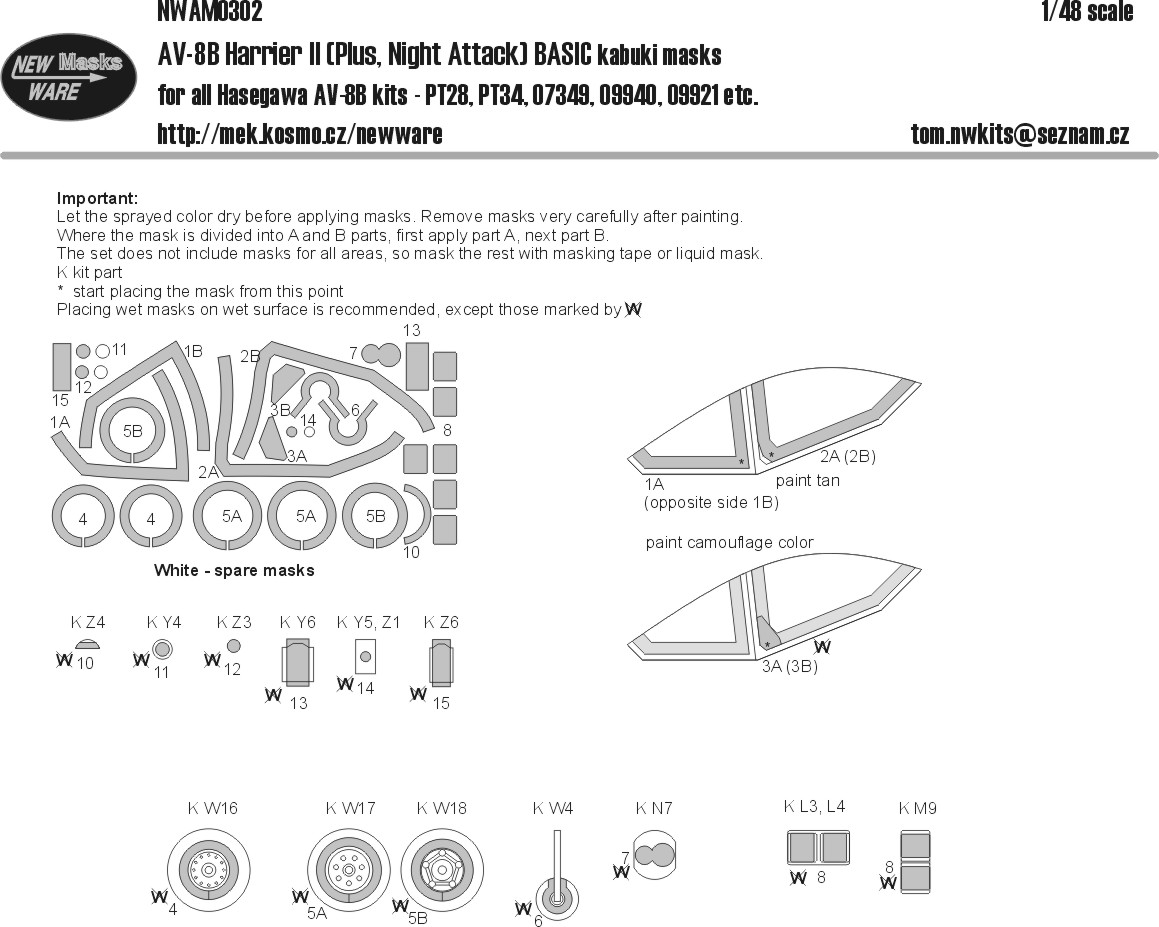1/48 Mask AV-8B Harrier II BASIC (HAS)