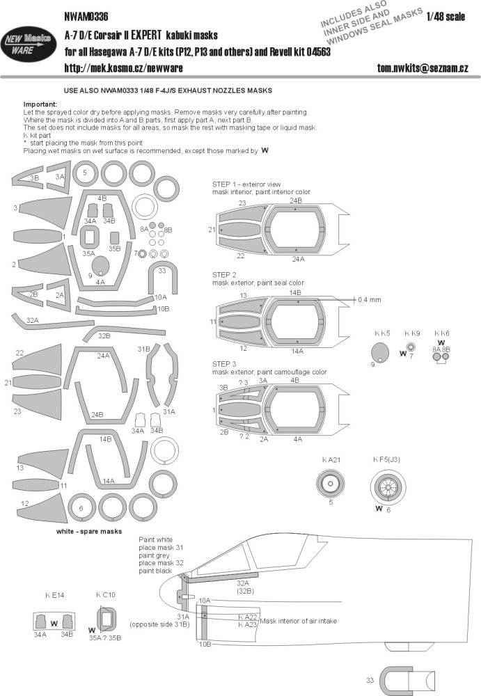 1/48 Mask A-7 D/E Corsair II EXPERT (HAS)